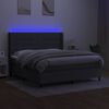 vidaXL Sommier &agrave; lattes de lit matelas LED Gris fonc&eacute; 160x200 cm Tissu