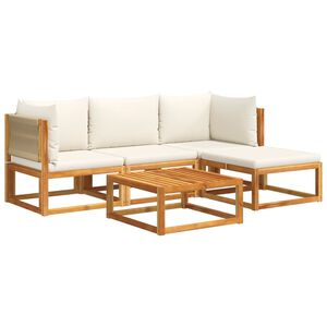 vidaXL Ensemble de canap&eacute;s de jardin 5 pi&egrave;ces avec coussins en bois d'acacia et corde