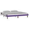 vidaXL Cadre de lit &agrave; LED sans matelas 140x190 cm bois massif