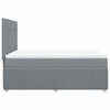 vidaXL Sommier &agrave; lattes de lit avec matelas Gris clair 160x200cm Tissu