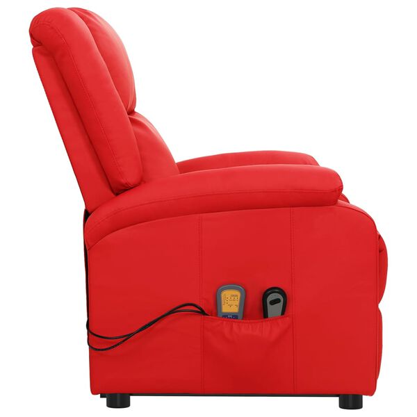 vidaXL Fauteuil de massage Rouge Similicuir