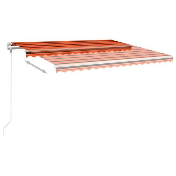 vidaXL Auvent r&eacute;tractable automatique et poteaux 4x3m Orange et marron