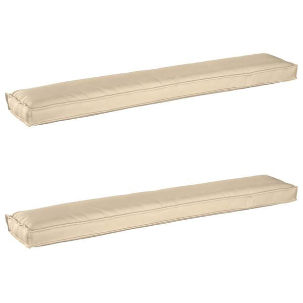 vidaXL Set de coussins de palette 2 pcs Beige 200 x 40 x 8 cm