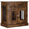 vidaXL Meuble de cage pour chien Ch&ecirc;ne fum&eacute; 80 x 47,5 x 80 cm