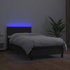 vidaXL Sommier à lattes de lit avec matelas et LED Noir 80x200 cm
