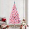 vidaXL Sapin de No&euml;l artificiel pr&eacute;-&eacute;clair&eacute; Rose 240 cm PVC