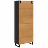 vidaXL Haut Armoire 2 pcs Ch&ecirc;ne noir Bois Agglom&eacute;r&eacute; et Verre