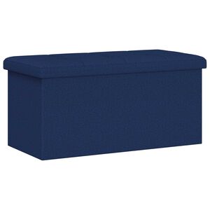 vidaXL Banc de rangement pliable Bleu Faux lin