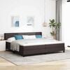 vidaXL Lit &agrave; ressorts avec matelas Marron fonc&eacute; 200 x 200 cm Polyester