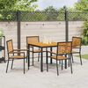 vidaXL Ensemble de salle &agrave; manger pour jardin 5 pcs Noir et Marron