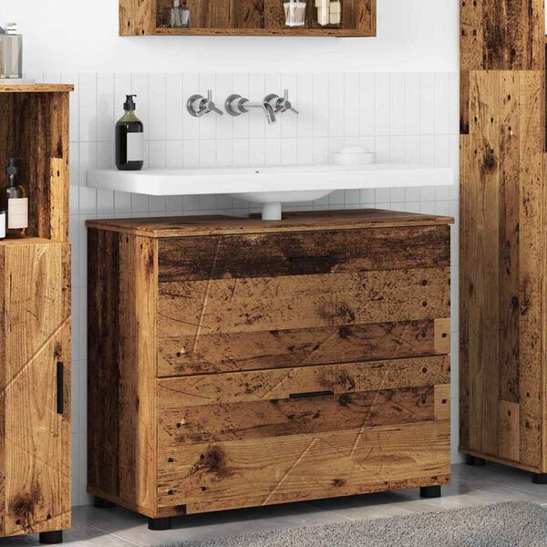 vidaXL Cabinet de salle de bain Bois Ancien 76,5 x 35 x 64 cm