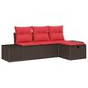 vidaXL Ensemble de canap&eacute; de jardin 4 pc polyrotin