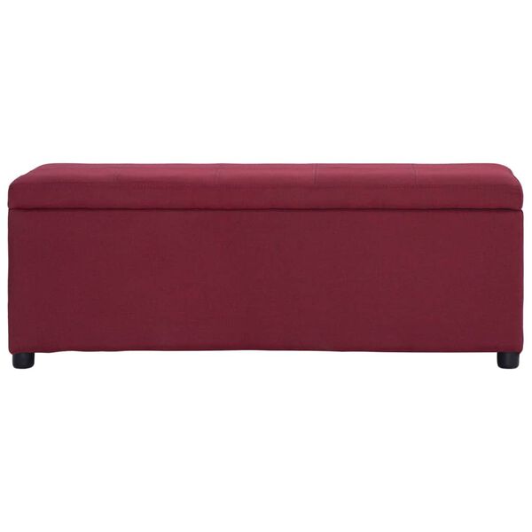 vidaXL Banc avec compartiment de rangement 116 cm Bordeaux Polyester