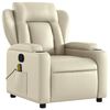 vidaXL Fauteuil inclinable de massage Crème Similicuir