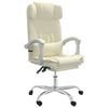 vidaXL Fauteuil de massage inclinable de bureau Cr&egrave;me Similicuir