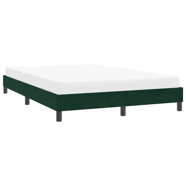 vidaXL Cadre de lit sans matelas vert fonc&eacute; 160x220 cm velours