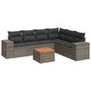 vidaXL Salon de jardin avec coussins 7 pcs gris r&eacute;sine tress&eacute;e