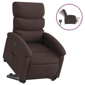 vidaXL Fauteuil inclinable &eacute;lectrique marron fonc&eacute; tissu