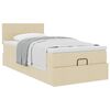 vidaXL Cadre de lit ottoman avec matelas cr&egrave;me 90x190 cm tissu
