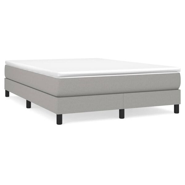 vidaXL Sommier à lattes de lit avec matelas Gris clair 160x200cm Tissu