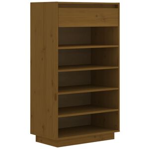 vidaXL Armoire &agrave; chaussures Marron miel 60x34x105cm Bois de pin massif