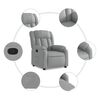 vidaXL Fauteuil inclinable en tissu gris clair
