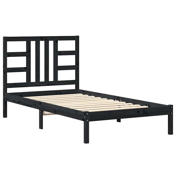 vidaXL Cadre de lit sans matelas noir 100x200 cm bois massif