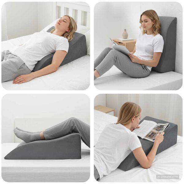 vidaXL Coussin pour jambes Gris 68 x 41 x 24 cm