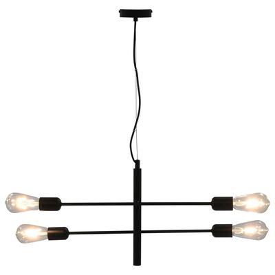 vidaXL Plafonnier avec ampoules à filament 2 W Noir E27