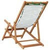 vidaXL Chaise pliable plage motif de feuilles bois d'eucalyptus/tissu