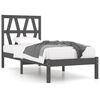 vidaXL Cadre de lit sans matelas gris bois massif 90x200 cm