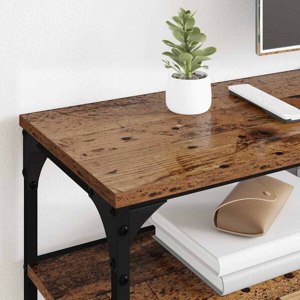 vidaXL Meuble TV Bois Ancien 160 x 30 x 50 cm Bois d'ing&eacute;nierie et fer