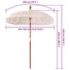 vidaXL Parasol Macramé Crème 190 x 190 x 260 cm