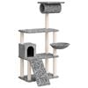 vidaXL Arbre &agrave; chat avec griffoirs en sisal Gris clair 131 cm
