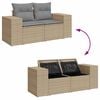vidaXL Salon de jardin avec coussins 9 pcs beige r&eacute;sine tress&eacute;e