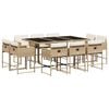 vidaXL Ensemble &agrave; manger de jardin et coussins 11 pcs beige poly rotin