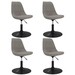 vidaXL Chaises &agrave; manger pivotantes lot de 4 Gris clair Velours