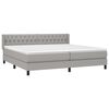 vidaXL Sommier &agrave; lattes de lit avec matelas Gris clair 200x200cm Tissu
