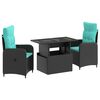 vidaXL Ensemble de repas ext&eacute;rieur 3 pc polyrotin