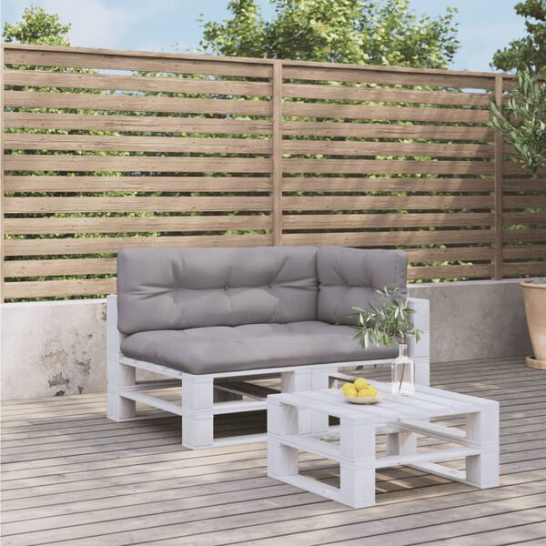 vidaXL Coussins de palette lot de 3 gris tissu