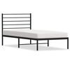 vidaXL Cadre de lit m&eacute;tal sans matelas avec t&ecirc;te de lit noir 100x190cm