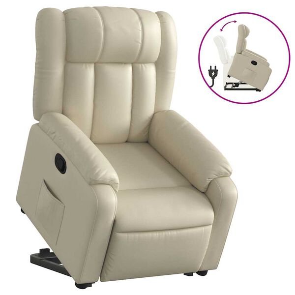 vidaXL Fauteuil inclinable Cr&egrave;me Similicuir