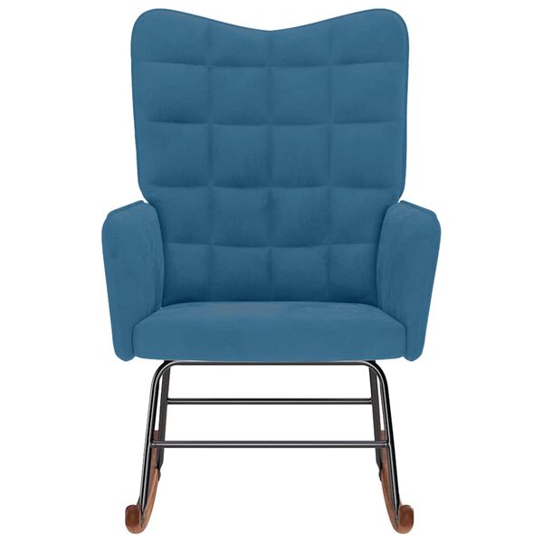 vidaXL Chaise &agrave; bascule Bleu Velours