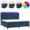 vidaXL Sommier &agrave; lattes de lit matelas et LED Bleu fonc&eacute; 200x200 cm