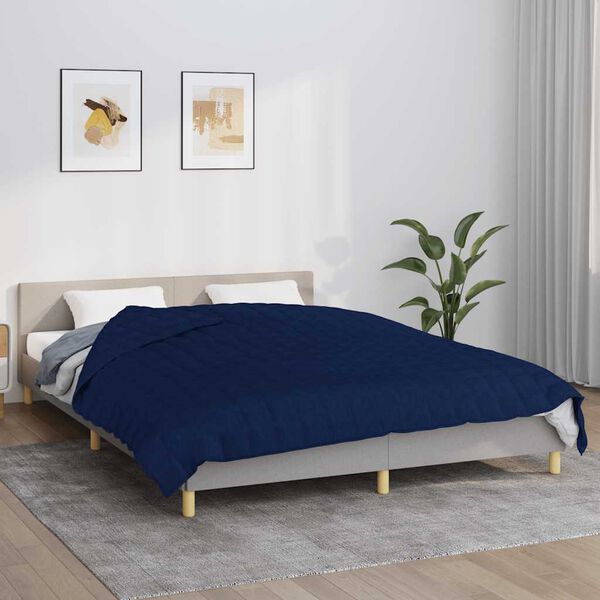 vidaXL Couverture lestée Bleu 220x235 cm 11 kg Tissu