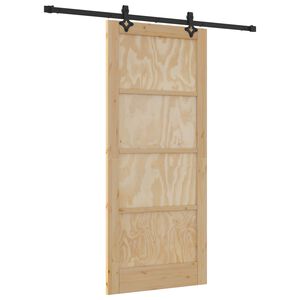 vidaXL Porte coulissante Naturel et noir 86 x 198,5 cm