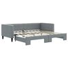 vidaXL Lit de jour avec lit gigogne gris clair 100x190 cm tissu