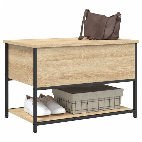 vidaXL Banc de rangement ch&ecirc;ne sonoma 70x42,5x47 cm bois d'ing&eacute;nierie