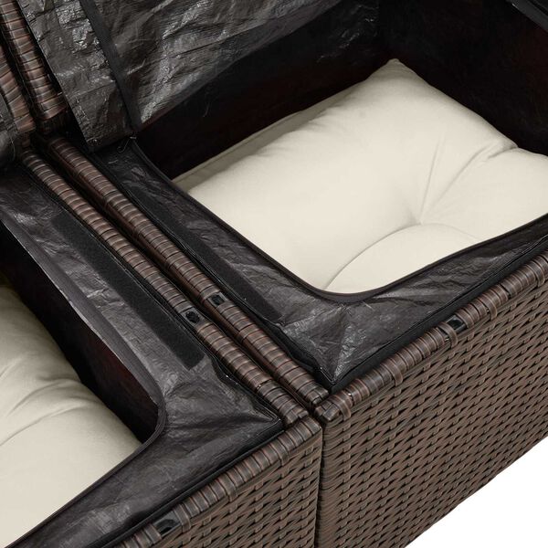 vidaXL Ensemble de canap&eacute; de jardin avec coussin 5 pcs Marron et Cr&egrave;me