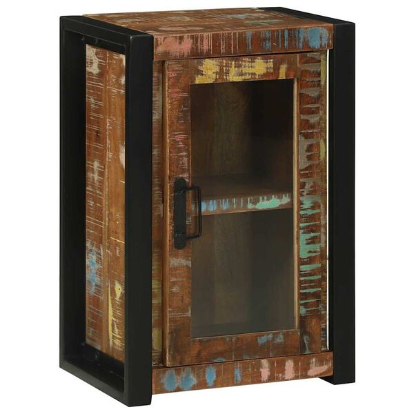 vidaXL Armoire de salle de bain avec porte Marron Bois Recycl&eacute; Solide